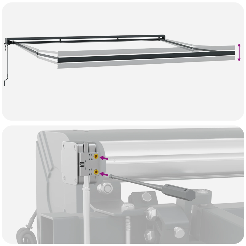 vidaXL Izvelkams jumtiņš Sarkans un melns 350 x 250 cm audums