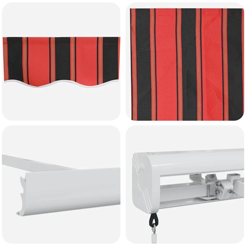 vidaXL Izvelkams jumtiņš Sarkans un melns 350 x 250 cm