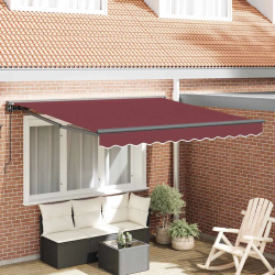 vidaXL Izvelkams jumtiņš Burgundija 350 x 250 cm Poliesters un metāls