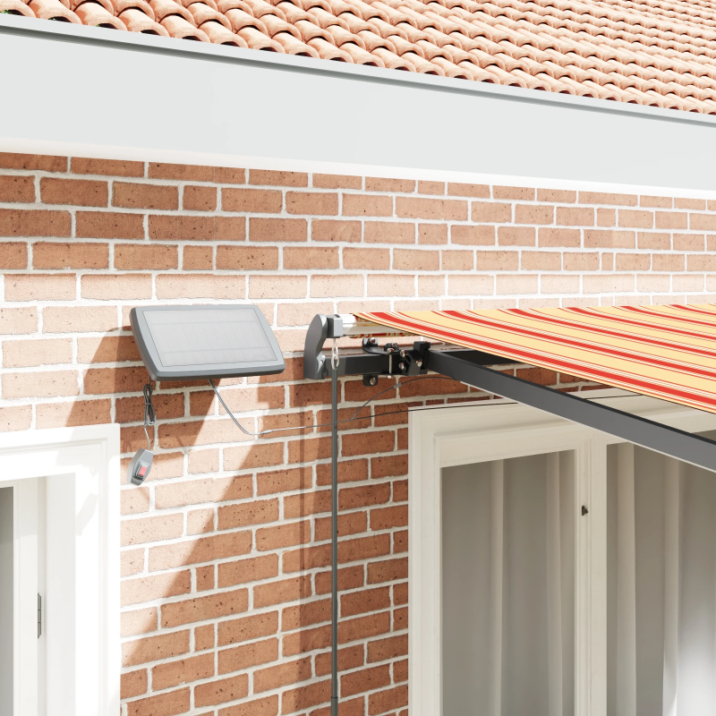 vidaXL Izvelkams jumtiņš dzeltena un oranža 350 x 250 cm audums