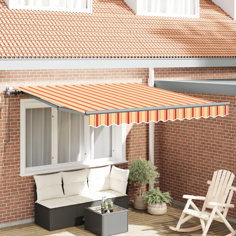vidaXL Izvelkams jumtiņš Dzeltena un oranža 350 x 250 cm