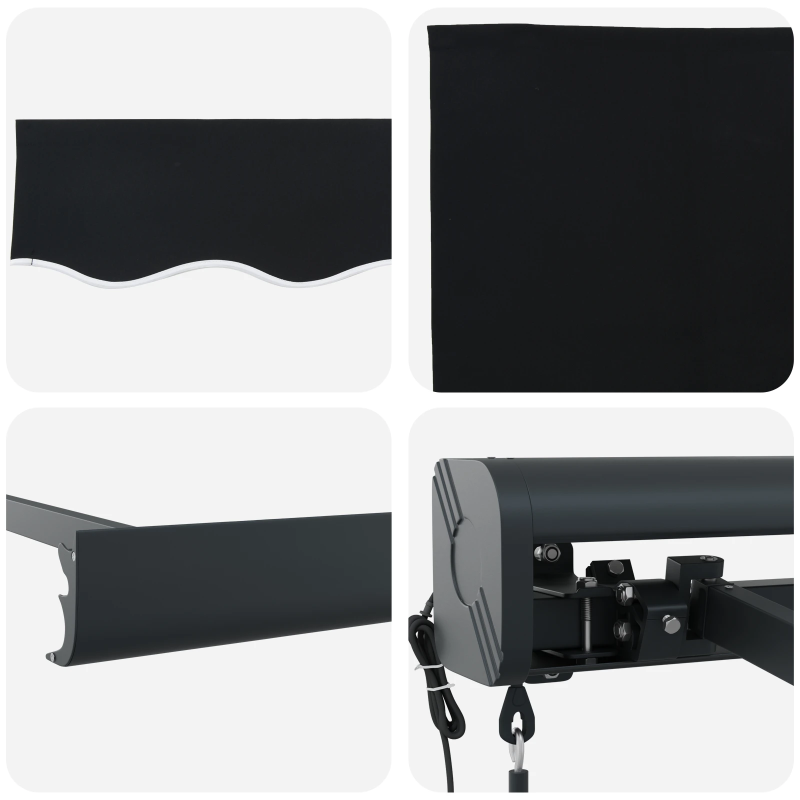 vidaXL Markīze Melna 350 x 250 x 165 cm Poliesters un alumīnijs