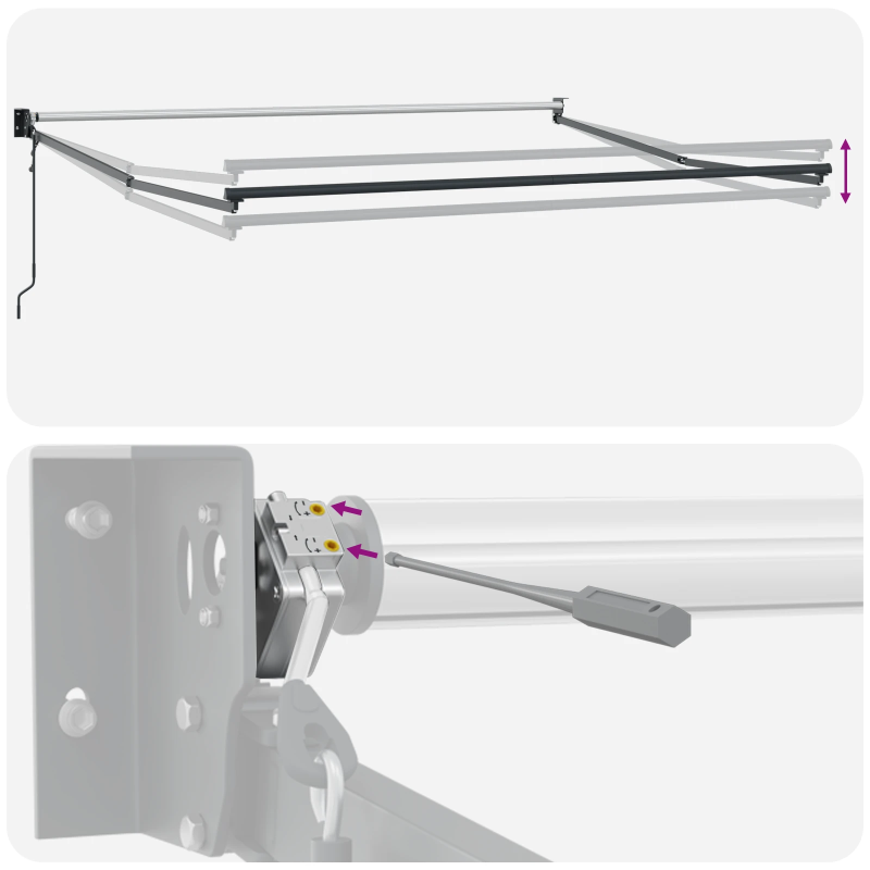 vidaXL Izvelkams jumtiņš Bēša 350 x 250 cm Poliesters un alumīnijs