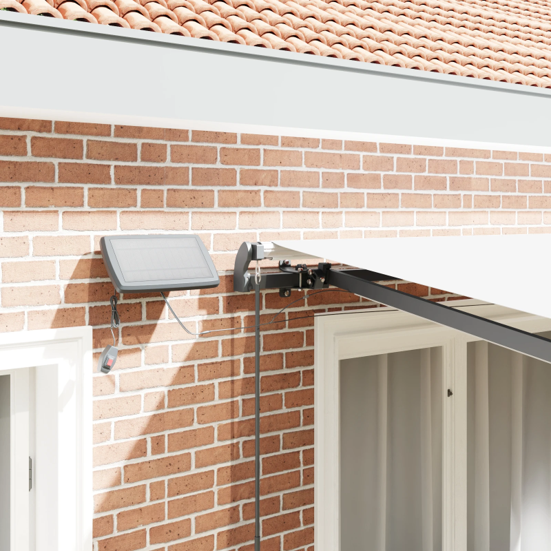 vidaXL Izvelkams jumtiņš Balts 350 x 250 cm audums