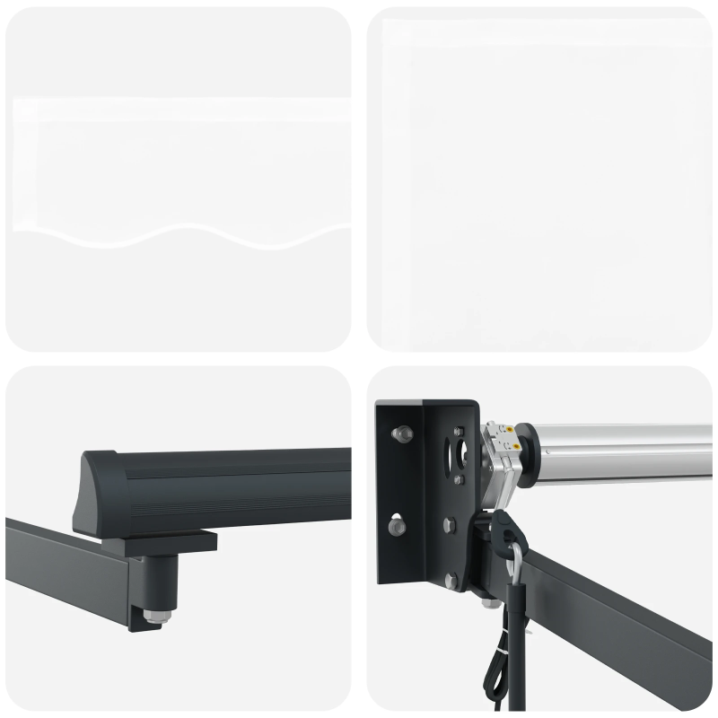 vidaXL Izvelkams jumtiņš Balts 350 x 250 cm Poliesters un alumīnijs