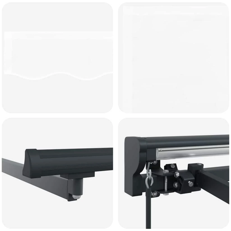 vidaXL Izvelkams jumtiņš Balts 350 x 250 cm Poliesters un metāls