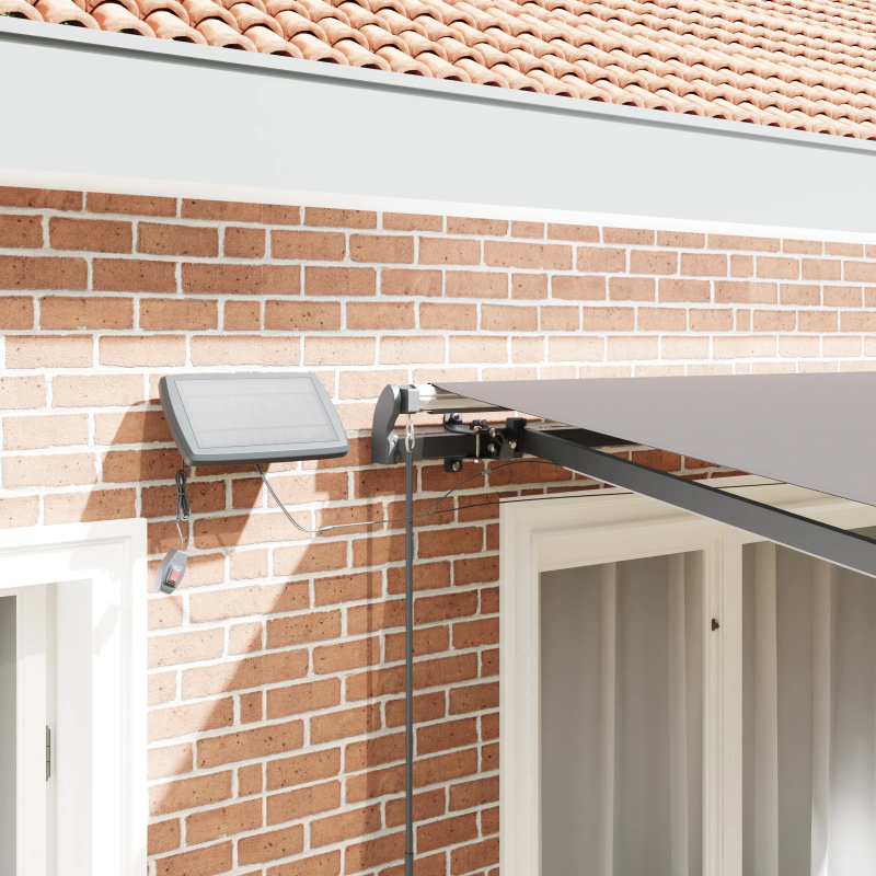 vidaXL Izvelkams jumtiņš Gaiši pelēka 350 x 250 cm audums