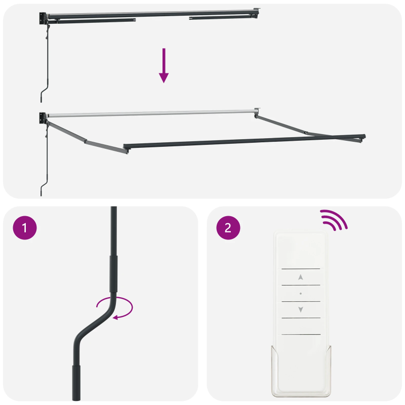 vidaXL Izvelkams jumtiņš Gaiši pelēks 350 x 250 cm