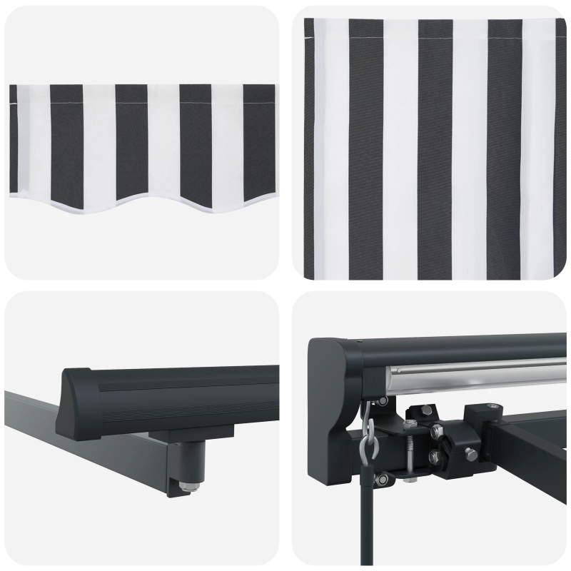 vidaXL Izvelkams jumtiņš Antracīts un balts 400 × 300 cm