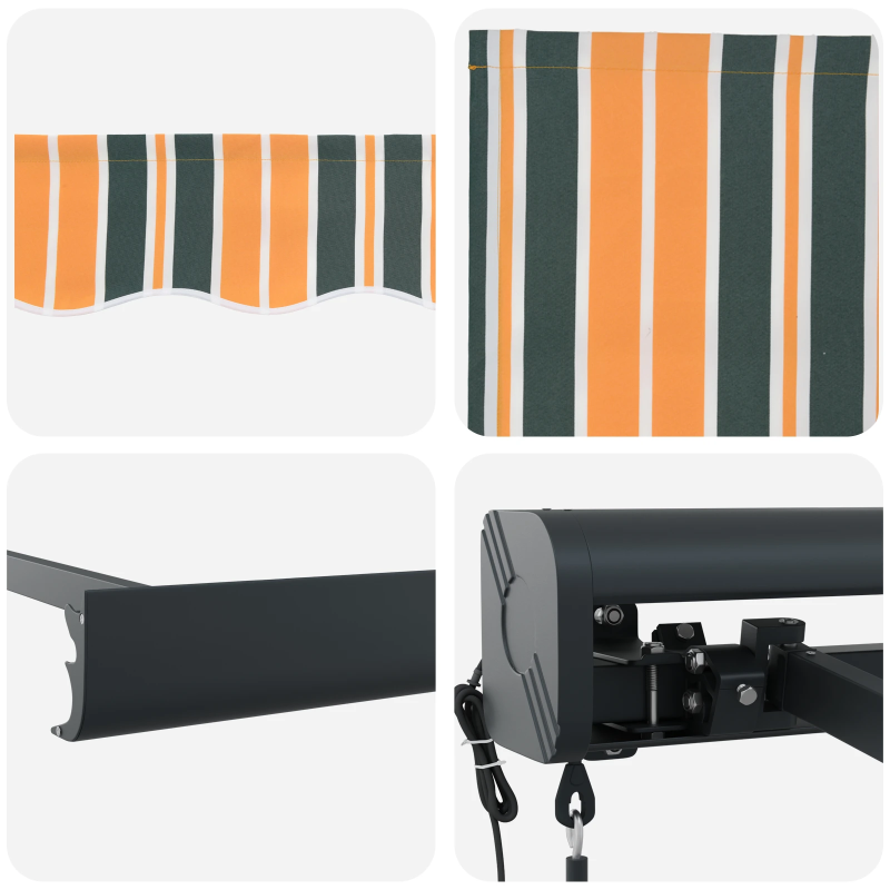 vidaXL Markīze Zaļš un dzeltenš 400 x 300 x 165 cm