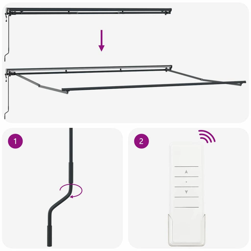 vidaXL Izvelkams jumtiņš Oranža un melna 450 × 300 cm