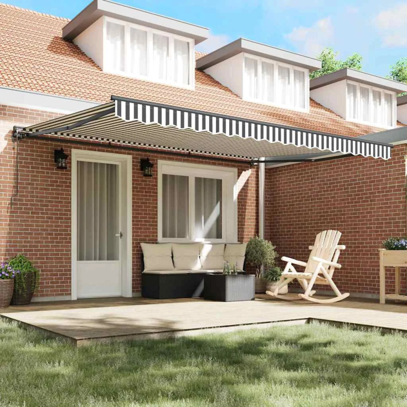 vidaXL Izvelkams jumtiņš Antracīts un balts 450 × 300 cm