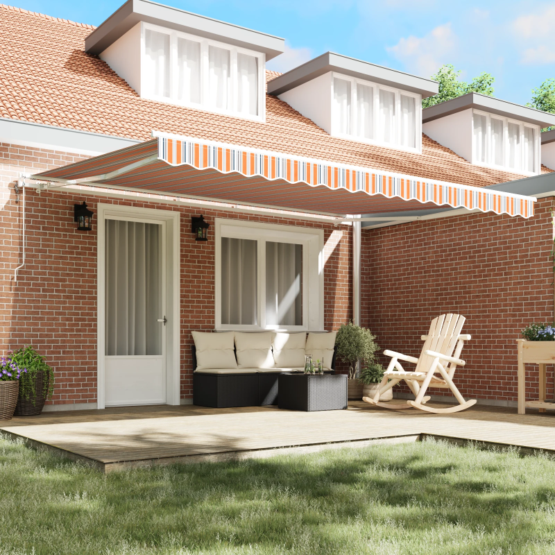 vidaXL Izvelkams jumtiņš Daudzkrāsains 450 × 300 cm audums