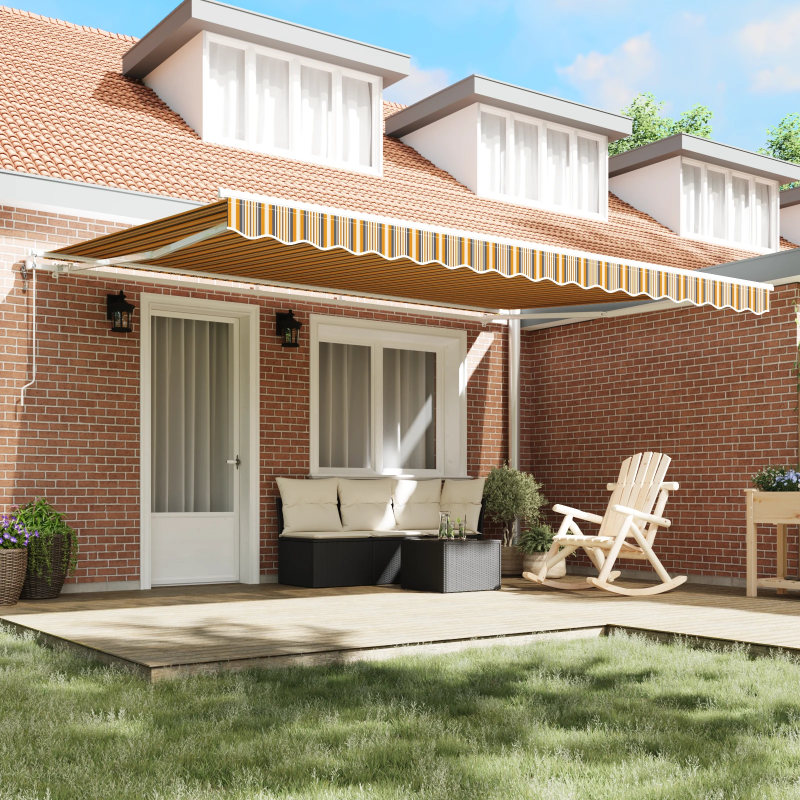 vidaXL Izvelkams jumtiņš Daudzkrāsains 450 × 300 cm audums