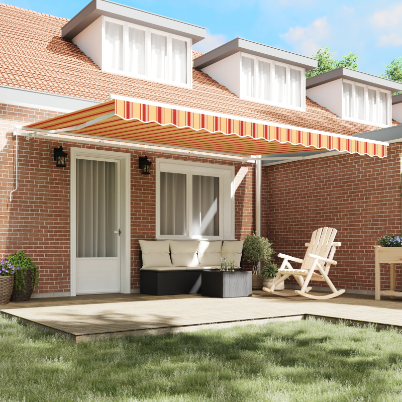 vidaXL Markīze Dzeltena un oranža 450 x 350 x 165 cm Poliesters