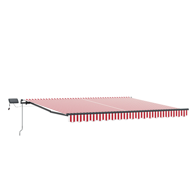 vidaXL Izvelkams jumtiņš Sarkans un balts 450 ×350 cm audums