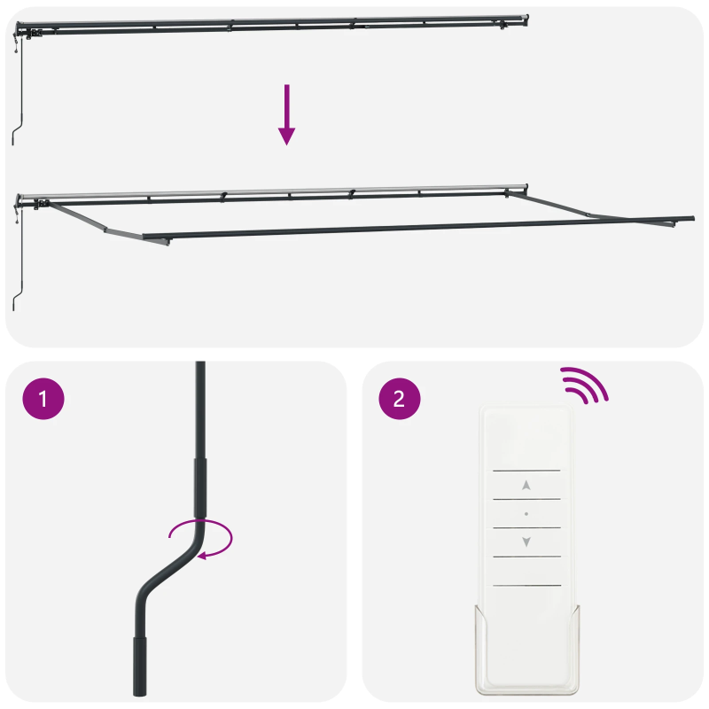 vidaXL Izvelkams jumtiņš Daudzkrāsains 600 × 300 cm
