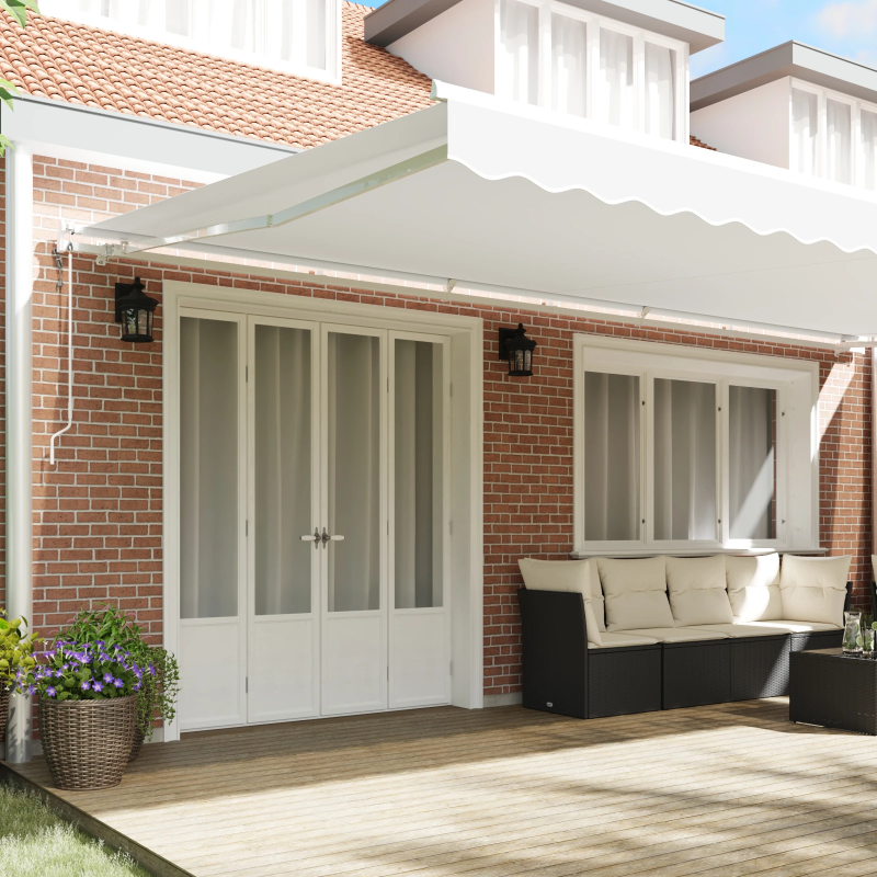 vidaXL Izvelkams jumtiņš Balts 600 × 300 cm audums