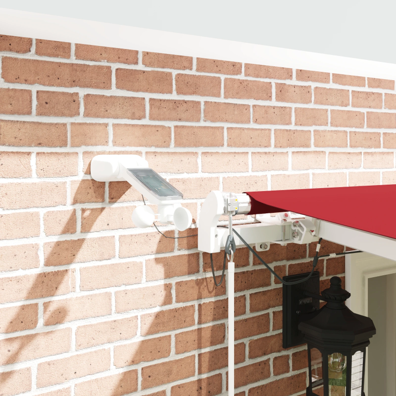 vidaXL Izvelkams jumtiņš Sarkana 600 × 300 cm Poliesters un metāls