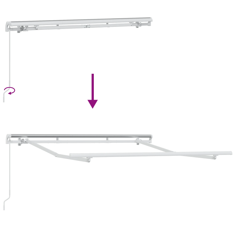 vidaXL Pārklājuma struktūra Balts 2,5 x 2 m Metāla
