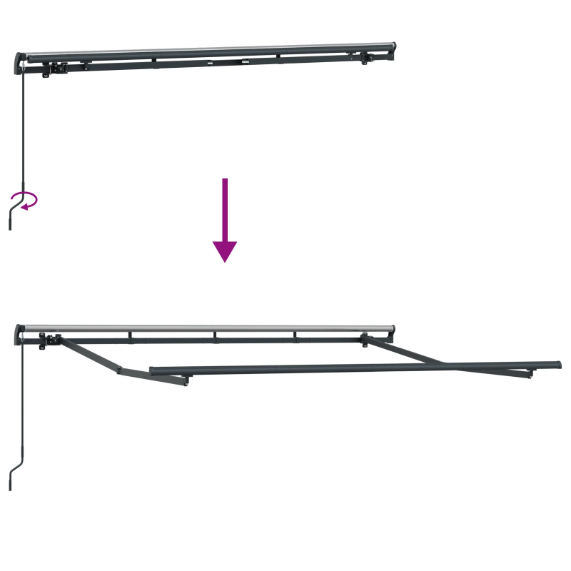 vidaXL Pārklājuma struktūra Antracīts 3 x 2 m Metāla
