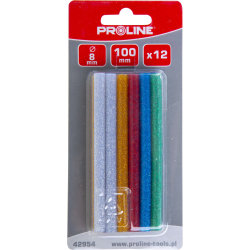 Brusiņi līmes 8x100mm krāsaini mirdzoš.12gb Proline