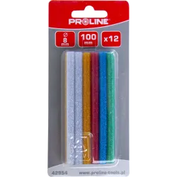 Brusiņi līmes 8x100mm krāsaini mirdzoš.12gb Proline