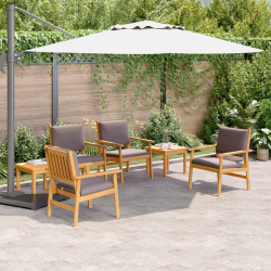 vidaXL Dārza dīvānu komplekts 6 pcs Brūna Cietā akācijas koks