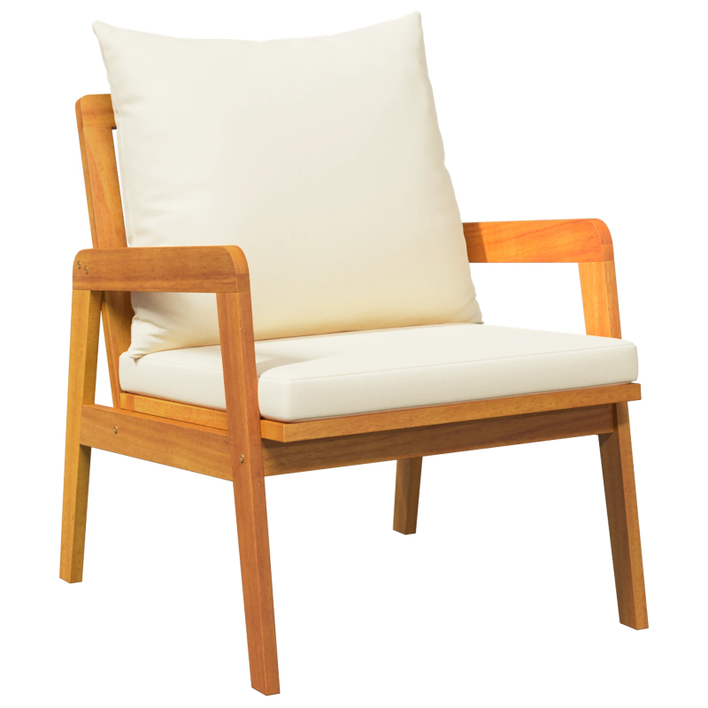 vidaXL Bistro komplekts ar spilvenu 5 pcs Brūna Cietā akācijas koks