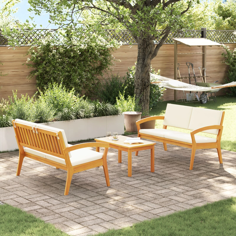 vidaXL Bistro komplekts ar spilvenu 3 pcs Brūna Poliesters