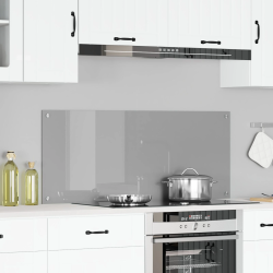 vidaXL Virtuves aizsargpanelis Gaiši pelēks 120 x 50 cm rūdīts stikls