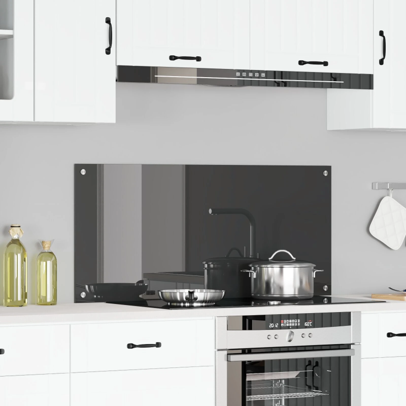 vidaXL Virtuves aizsargpanelis Tumši pelēka 110 x 50 x 0,6 cm