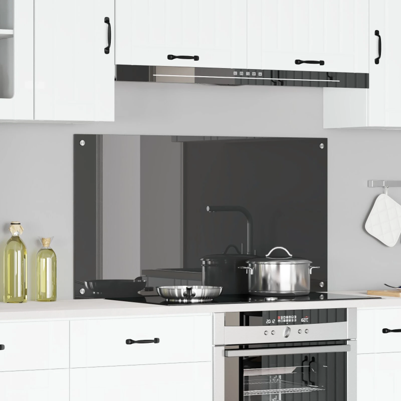 vidaXL Virtuves aizsargpanelis Tumši pelēka 110 x 60 x 0,6 cm