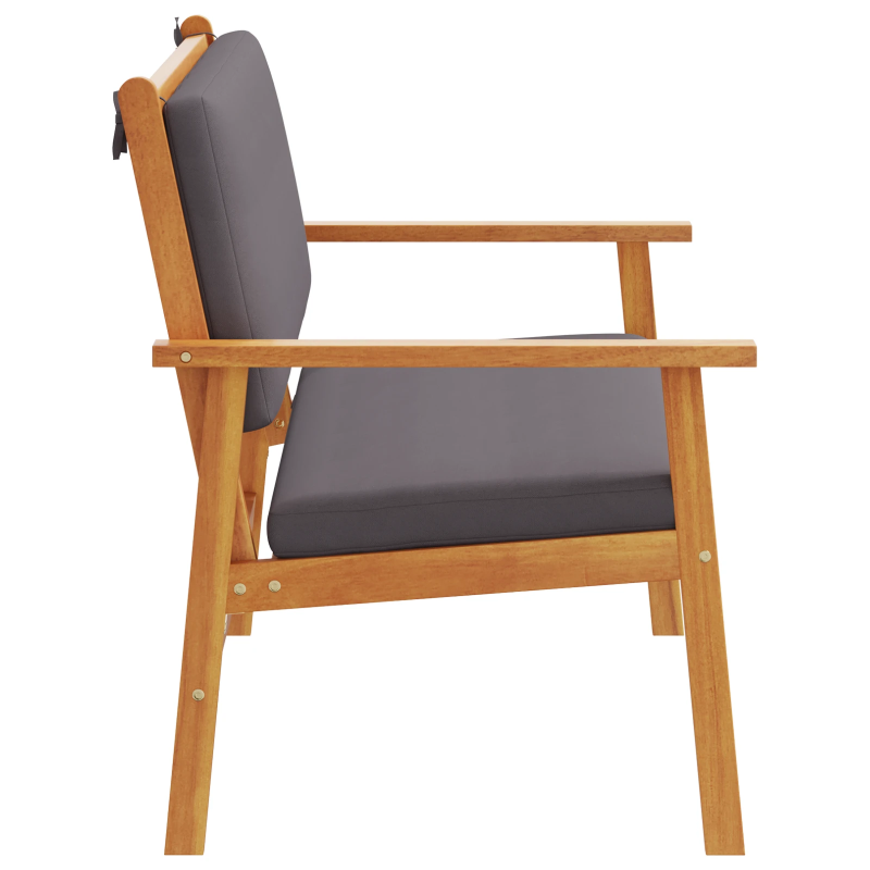 vidaXL Dārza sols ar spilvenu Antracīts Cietā akācijas koks