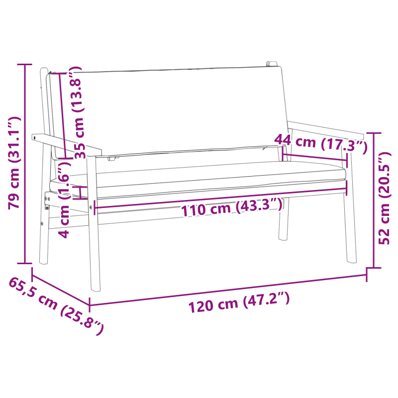 vidaXL Dārza sols ar spilvenu Antracīts Cietā akācijas koks
