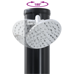 vidaXL Āra saules duša Melna 217 cm PVC un Alumīnijs