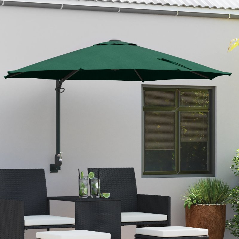 vidaXL Dārza parasols Zaļa 248 x 248 x 148 cm Poliesters un tērauds