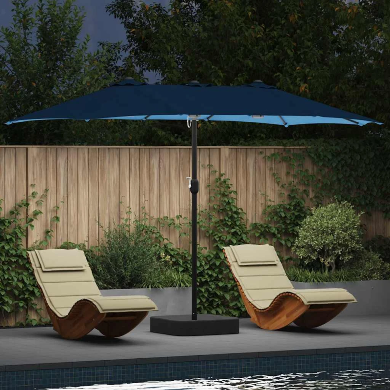 vidaXL Dārza parasols Azurblau 385 x 209 x 244 cm Poliesters
