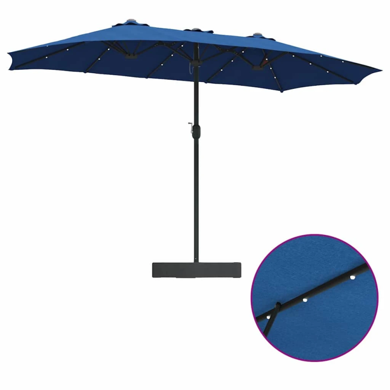 vidaXL Dārza parasols Azurblau 385 x 209 x 244 cm Poliesters