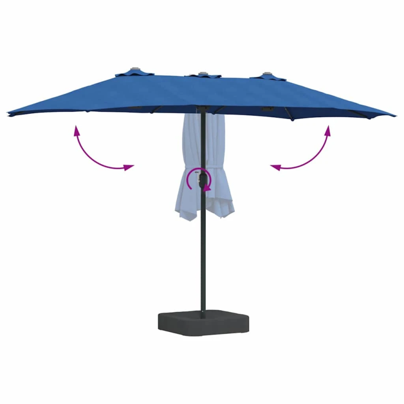 vidaXL Dārza parasols Azurblau 385 x 209 x 244 cm Poliesters