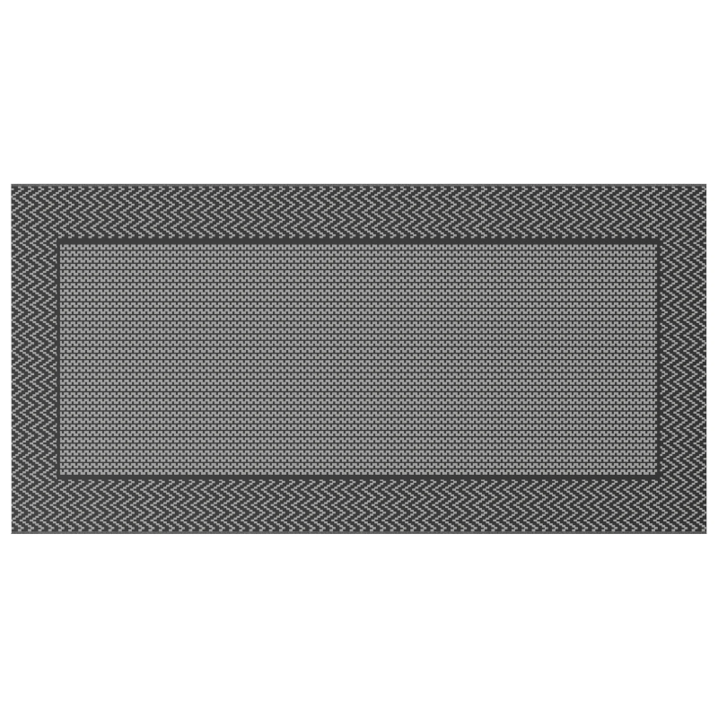 vidaXL Āra paklājs Chevron ARAKIL Melns un pelēks 500 x 250 cm