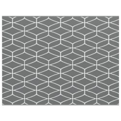 vidaXL Āra paklājs Ģeometriskais ARAKIL Pelēka un balta 300 x 250 cm