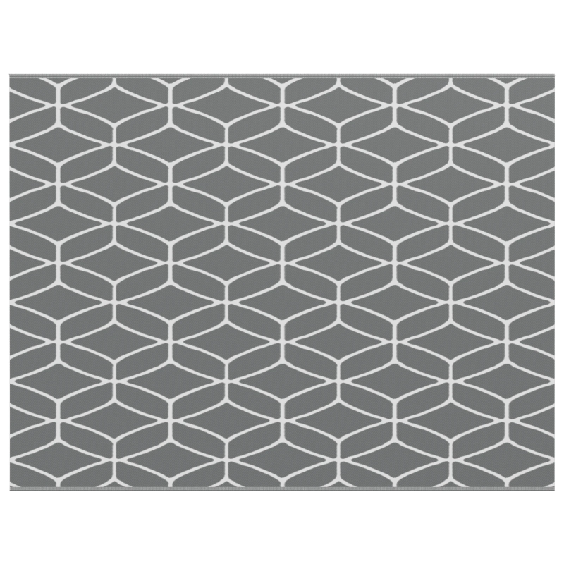 vidaXL Āra paklājs Ģeometriskais ARAKIL Pelēka un balta 300 x 250 cm