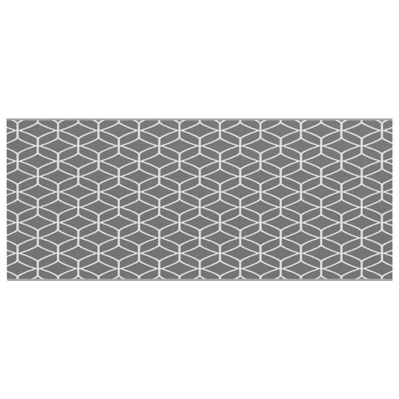 vidaXL Āra paklājs Ģeometriskais ARAKIL Pelēka un balta 600 x 250 cm