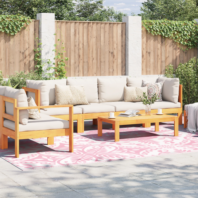 vidaXL Āra paklājs ARAKIL Rozā un balts 400 × 300 cm 50% polipropilēns