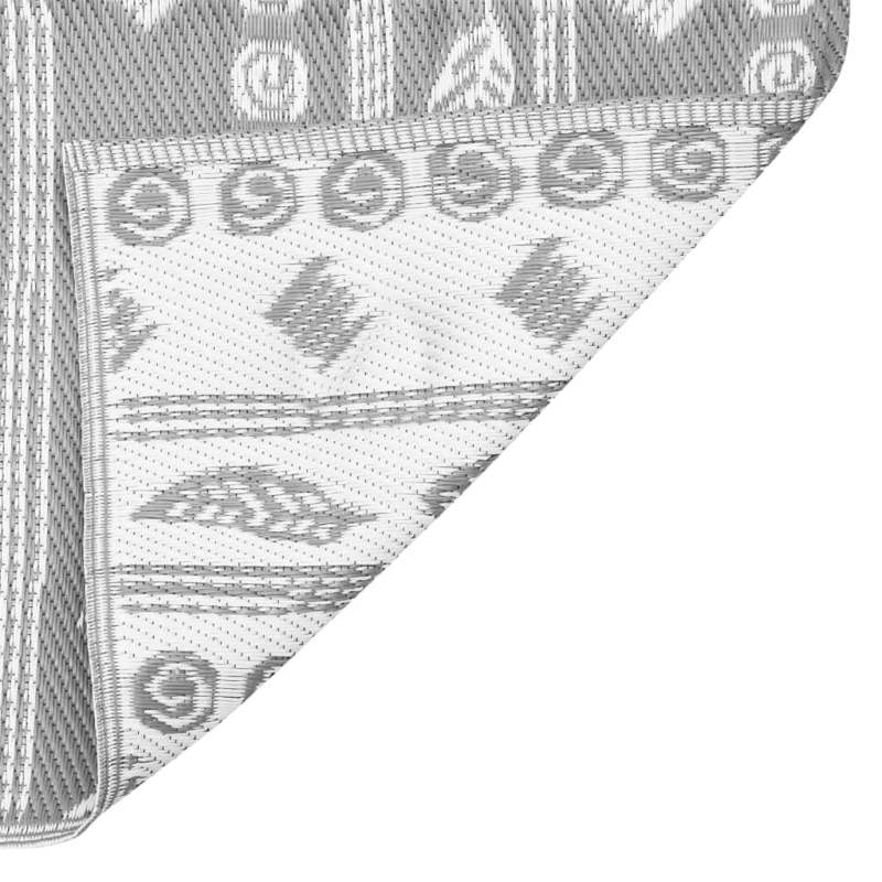 vidaXL Āra paklājs Paisley ARAKIL Pelēka un balta 400 × 300 cm