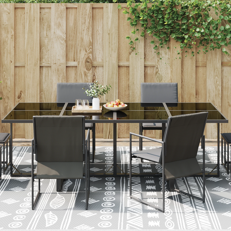 vidaXL Āra paklājs Paisley ARAKIL Pelēka un balta 400 × 300 cm