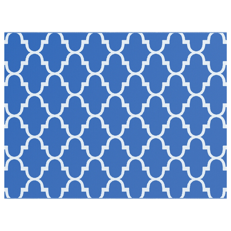 vidaXL Āra paklājs ARAKIL Zila un balta 400 × 300 cm 50% polipropilēns