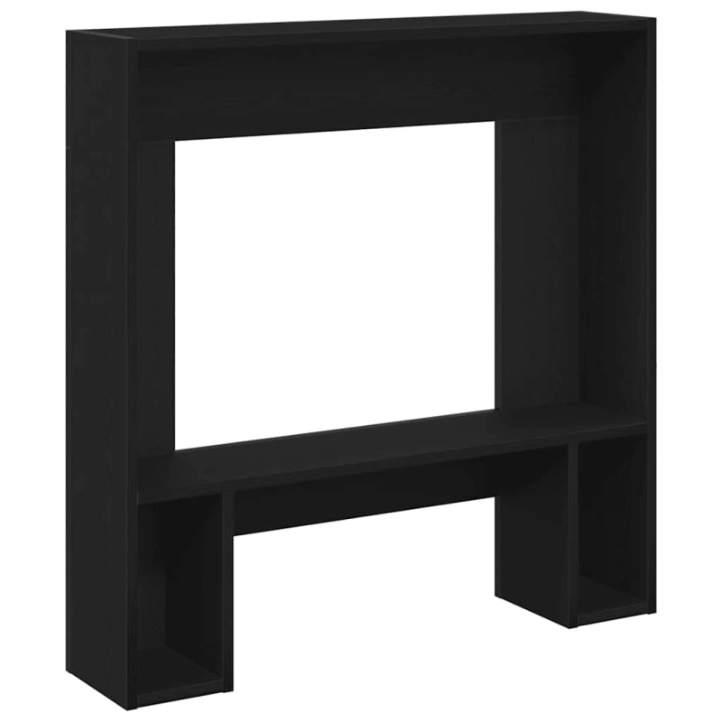 vidaXL Kamīna apkaime Black Oak 81x18x82 cm Engineered Wood