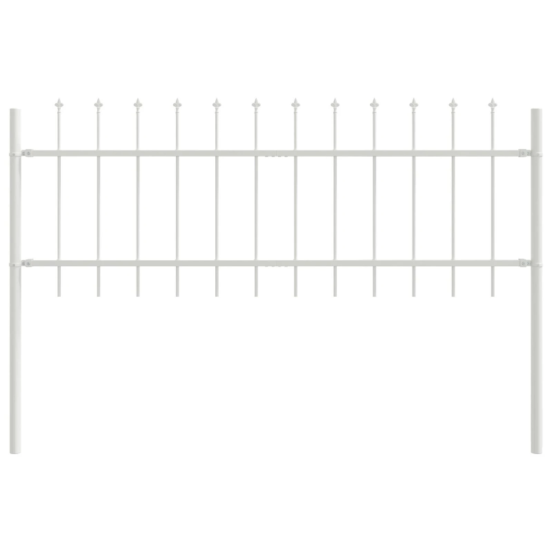 vidaXL Dārza žogs 7 pcs Balts 11,9 x 0,6 m Pulverkrāsots tērauds